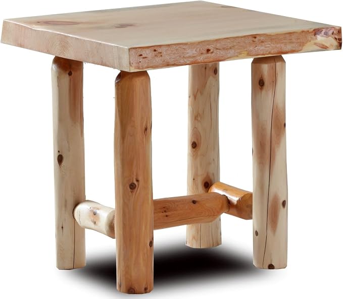 Log Pine and Cedar End Table by RusticSouthernLogwerks