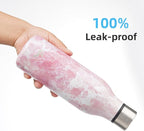Insulated Water Bottle with Strap,18 oz Double Wall Stainless Steel Vacuum Bottles Metal Water Flask,Blossom