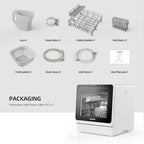 Countertop Mini Portable Dishwasher Tabletop Small Dishwasher with 5L Built-in Water Tank No HookupNeeded, Baby Care & Air-Drying Function，3 Place Set Capacity for Apartments Dorms Camping RVs