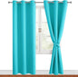 Blackout Curtains for Bedroom, 38 x 84 Inches Long, Turquoise | Thermal by Hiasan