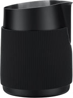 Normcore Handleless Milk Pitcher with Sharp Spout, Espresso Steaming Pitcher, 18/8 Stainless Steel Milk Frothing Jug, Black Non-Stick, 20.3 oz (600 ml)
