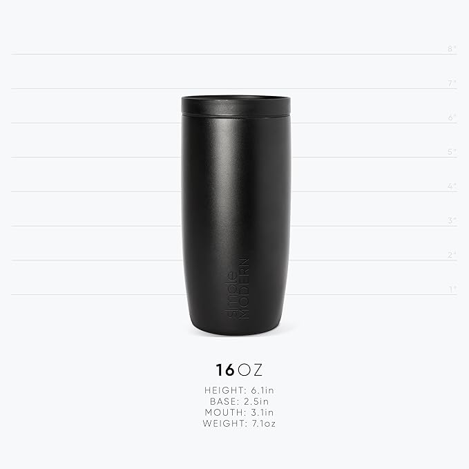 Simple Modern Voyager Signature | 16oz Travel Coffee Mug Tumbler with 360° Lid | Gifts for Women Men | Ceramic-Lined Insulated Stainless Steel Cold Brew Iced Coffee Cup | Spruce
