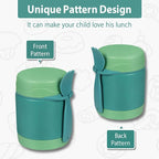 10oz Soup Thermo for Hot Food Kids,Lunch Thermo Kids Food Jar with Spoon Hot Insulated Food Containers,Leak Proof Stainless Steel Wide Mouth Lunch Food Thermo Jar for School(Green)