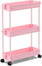 SPACEKEEPER Slim Rolling Storage Cart, 3 Tier Bathroom Organizer Utility Cart by SPACEKEEPER