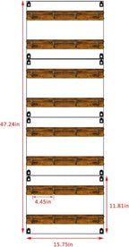 Rustic Wood Coffee Mug Rack - Wall Mount Cup Holder Shelf Storage for Kitchen, Home, Bar, Office (4 Pack, Holds 32 Mugs)