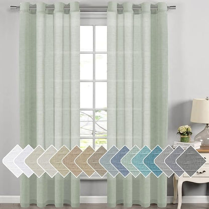 H.VERSAILTEX Linen Curtains Natural Linen Blended Curtain Panels by HVERSAILTEX