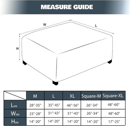 NeColorLife Rectangle Ottoman Cover Jacquard Fabric Ottoman Slipcover Thick - Image 4