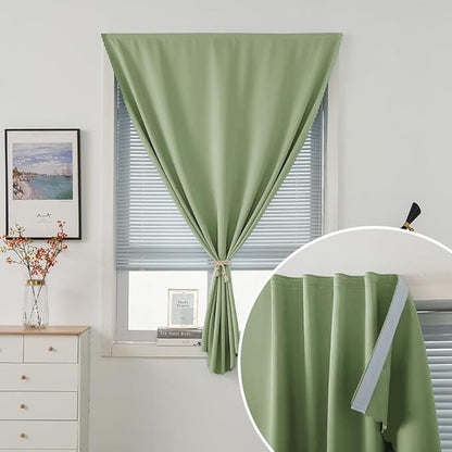 Magic Tape Blackout Curtains for Bedroom No Drillng Self Adhesive Curtains No - Image 2