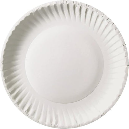 Bluetable 9 Inch Paper Plates Bulk – 1000 Count - Uncoated White 9” Dinner Plate Pizza Plate Decorative Craft Paper Plates Disposable Plates [1000 Pack/Case]