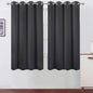 Dark Grey Blackout Curtains 66 x 63 Inch Length/Set of 2 Curtain Panels/Thermal by Lemomo