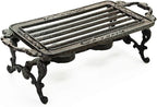 Sungmor Heavy Duty Cast Iron Teapot Dish Warmer Stable Holder for Tealight Stand | Tealight Warmer Decorative Stove for Villa Yard Balcony-Rectangle