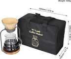 SOTECH Pour Over Coffee Dripper Set, Filter Holder Glass Server with Paper Coffee Filters Manual Stand for Tea and Saffron