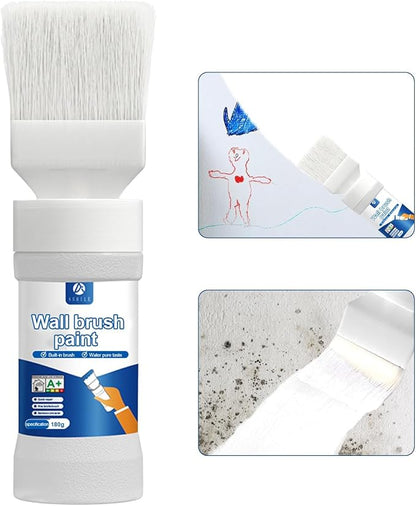 White Interior Wall Paint 6.35 oz, Drywall Repair Paint, Wall Primer by Anirun2-in-1PaintBrushRevolution