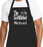 Personalized Chef Apron for Men, Custom Embroidered Design, Professional Kitchen Cooking BBQ Grilling for Dad, Decorated in USA