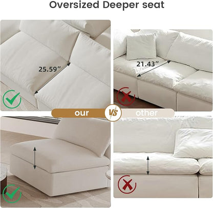 Cloud Modular Sectional Sofa Couch, U Shaped Couch 5 Seater - Image 5