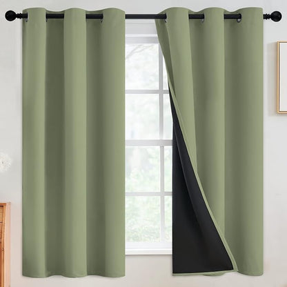SimpleHome Sage 100% Blackout Curtains Room Darkening Living Room 63 Inch | by SimpleHome