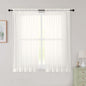Sheer Ivory Curtains for Bedroom Living Room 54 Inch Length 2 Panels Set by WelvetBLK