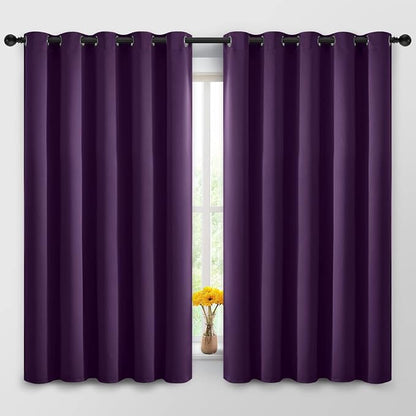 Yakamok Room Darkening Curtains 62x63 inch Length Purple-Living Room | 2 panels by Yakamok