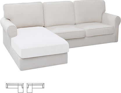 Easy-Going Stretch 1 Piece Chaise Lounge Cushion Slipcover | Sectional Couch by Easy-Going