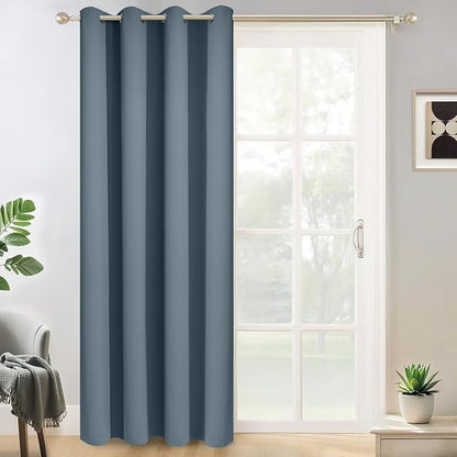 Yakamok Stone Blue Room Darkening Curtains 84 inch Sliding Door Drapes | 1 by Yakamok