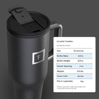 IRON °FLASK Co-Pilot Insulated Mug w/Straw & Flip Cap Lids - Cup Holder Bottle for Hot, Cold Drink - Leak-Proof - Water, Coffee Portable Travel Mug -, 32 Oz
