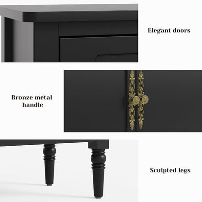 FansaFurn 3-Door Cabinet with Adjustable Shelves, Accent Sideboard with Turned - Image 7