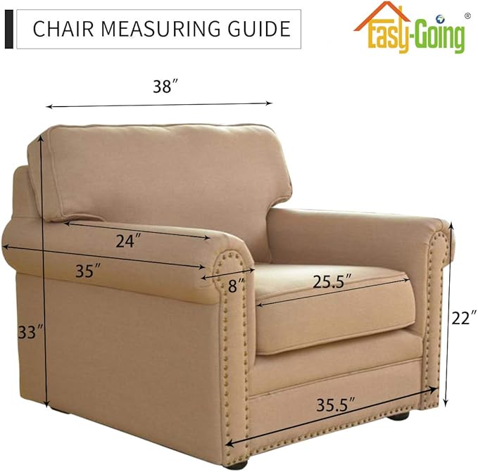 Easy-Going Reversible Couch Cover, Small Chair, Darkgray/Beige | Machine - Image 7