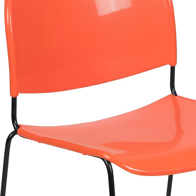 Flash Furniture HERCULES Series 880 lb. Capacity Orange Ultra-Compact Stack - Image 6