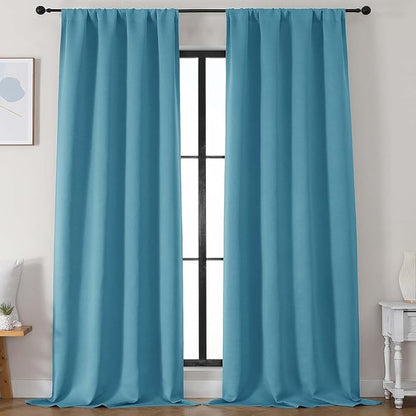 Simplebrand Ava Turquoise Blackout Curtains by Simplebrand