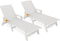KINGYES HDPE Lounge Chair Outdoor Set of 2, Patio Chaise Lounge Recliner by KINGYES