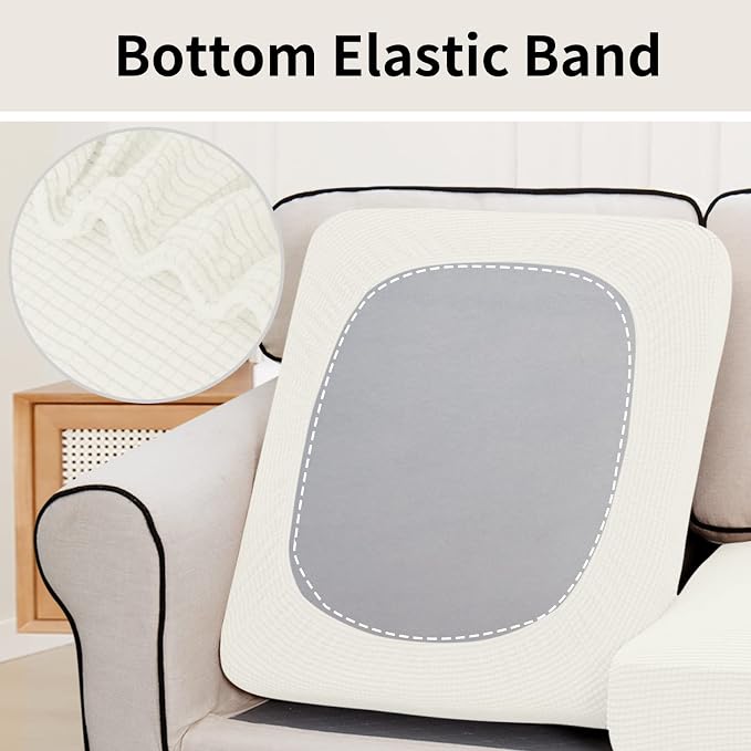 Easy-Going Stretch 2 Pieces Loveseat Couch Cushion Cover - Image 4