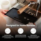 Crema Coffee Products Tamping Mat for Dual Boiler | Non-Slip Silicone Protection for Countertops & Portafilters | Precision Fit with Drip Tray & Vent Holes |Easy to Clean, Durable Espresso Tamping Pad
