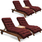 Outdoor Chaise Lounge Chair Cushion Set of 4, Thickened 74.4 x 22 x 4.7 Inches by Tycdiose