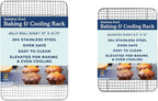 Ultra Cuisine Heavy Duty 100% Stainless Steel Cooling Rack for Cooking and Baking - Baking Rack & Wire Cooling Rack - Fits Quarter and Jelly Roll Sheet Pans - 8.5''x 12'' & 10''x 14.75''