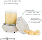 Candle Warmers Etc 2-In-1 Candle and Fragrance Warmer For Warming Scented Candles or Wax Melts and Tarts With To Freshen Room, Sandstone