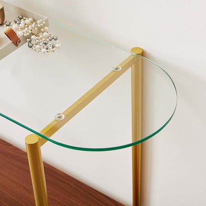 LumFurn Oval Glass Console Table - Image 6