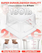 2QT&4QT NSF Food Storage Containers with Lids: 4 PCS [Total Food Grade][Hot&Cold Resistant] Commercial Clear Food Storage Containers for Restaurant Kitchen Proof Dough (Red)