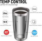 COMOOO 20oz Stainless Steel Tumbler Double Wall Vacuum Coffee Cup Insulated Travel Mug with Lid and Straw Durable Powder Coated Insulated Coffee Cup for Cold & Hot Drinks (Silver, 12 pack