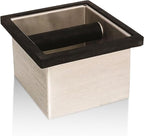 Rattleware Stainless Steel Knock Box 6"x5.5"x4" | Heavy-Duty Espresso Grounds Container with Welded Bar | Durable Rust-Resistant Coffee Knockout Box with Non-Slip Rubber Base for Professional Baristas