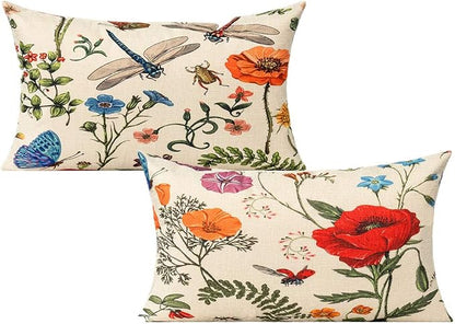 All Smiles Lumbar 12x20 Throw Pillow Covers Set of 2 Outdoor Summer Spring by AllSmiles