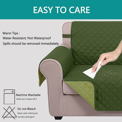 U-NICE HOME Reversible 23''Recliner Small Chair Cover, Huntergreen/Sage | - Image 4
