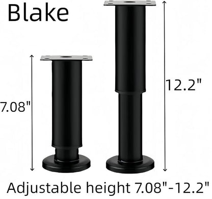 4PCS Adjustable 7.08-12.2 Inch Metal Furniture Legs Black Furniture Replacement - Image 3