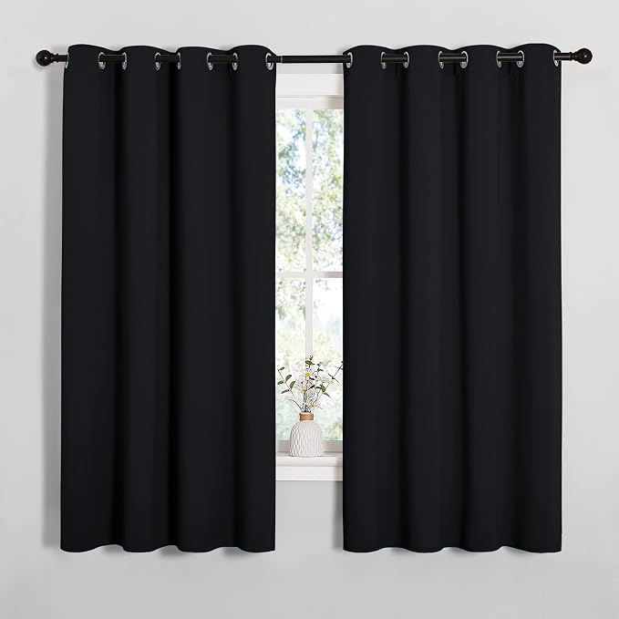 NICETOWN Bathroom Blackout Curtains and Drapes, 2 Panels, 55 inches Wide by 57 by NICETOWN