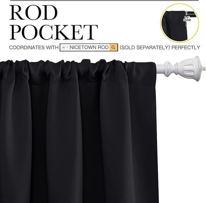NICETOWN Black Blackout Curtain Blinds - Image 3