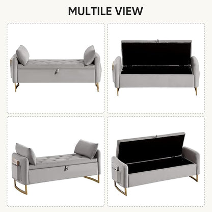 48" End of Bed Bench, Modern Storage Benches - Image 8