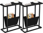 Yusong Narrow Side Table for Small Spaces, Small End Table Set of 2 by Yusong