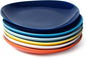 Sweese 7.8 Inch Porcelain Dessert Plates Set of 6 - Dishwasher, Microwave, Oven Safe, Chip-Resistant - Rainbow Palette