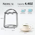 SIDUCAL Espresso Cup Set of 6 [4 oz] Stackable Ceramic Cappuccino Cup with Saucers and Cup Holder,Microwave/Dishwasher Safe,Espresso Demitasse Cups(Green)