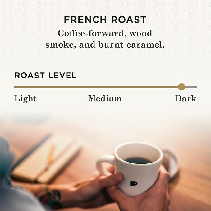 Peet's Coffee, Dark Roast Whole Bean Coffee - French Roast 36 Ounces (2 Bags of 18 Ounces)