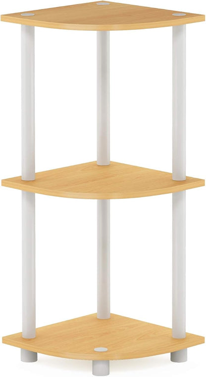 Furinno TURN-N-TUBE Corner Shelf, 3-Tier Corner Bookshelf, Display Storage - Image 6